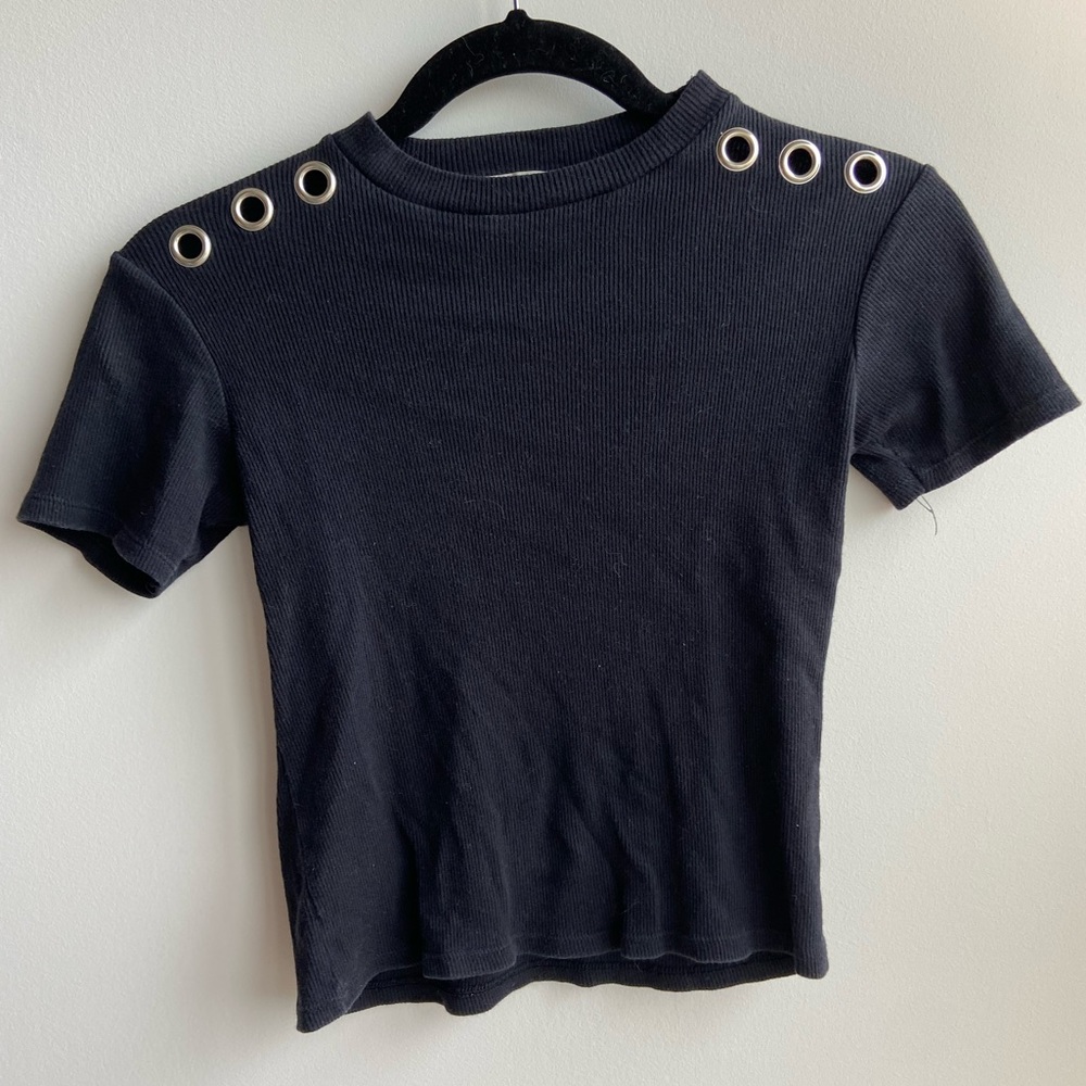 Zara tee with silver grommets